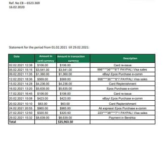Dominica National Bank of Dominica bank statement easy to fill template in Excel and PDF format download template file