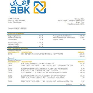 Egypt Al Ahli Bank of Kuwait Egypt download template file