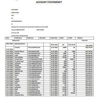 ETHIOPIA COMMERCIAL BANK OF ETHIOPIA Bank statement template, Word and PDF format, version 2 download template file