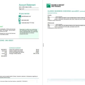 France BNP bank statement 4 pages download template file