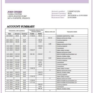 France Groupe BPCE bank statement download template file