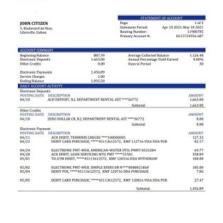 Gabon Alios Finance bank statement template, Word and PDF format download template file