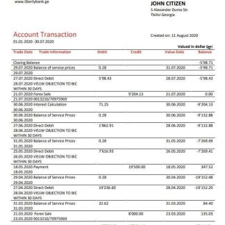 Georgia Liberty Bank download template file