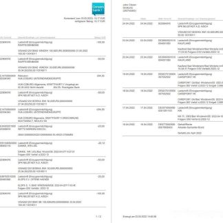 Germany Consorsbank statement 2 pages download template file