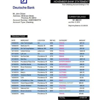 Germany Deutsche bank statement download template file