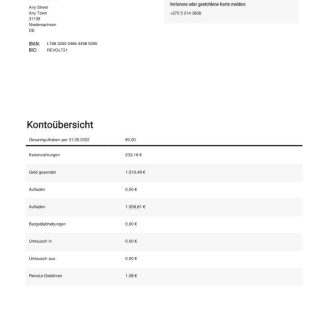 Germany Revolut EUR statement 2 pages 1 download template file