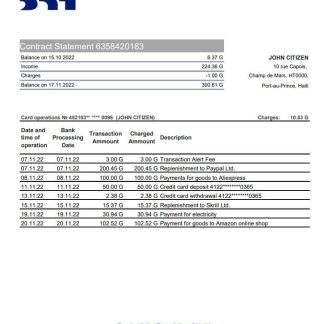 Haiti BRH bank statement xls download template file