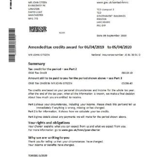 HM Revenue & Customs bank statement template, Word and PDF format download template file