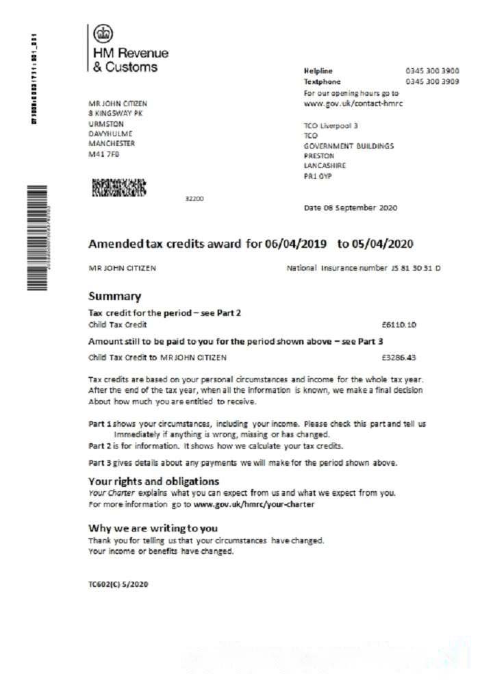 HM Revenue & Customs bank statement template, Word and PDF format download template file