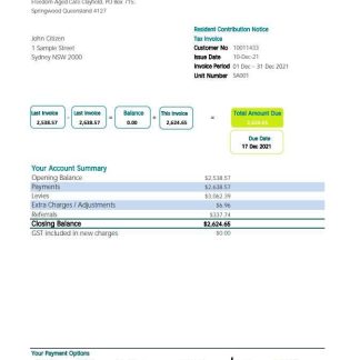 Australia Aveo bank statement template in .xls and .pdf file format download template file