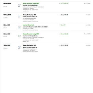 India PayTM Payments Bank account statement Word and PDF template, 3 pages, 3 page download template file