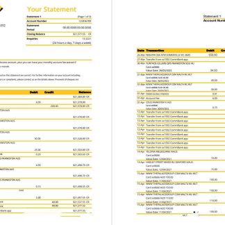 Australia Commonwealth bank statement template in Excel and PDF format (3 pages), version 2 download template file