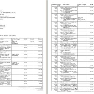 India SBI bank statement Word and PDF template, 2 pages download template file
