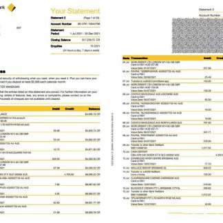 Australia Commonwealth bank statement template in Word and PDF format, 23 pages download template file