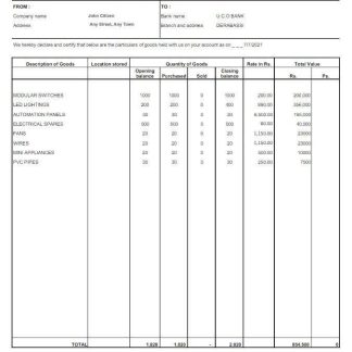 India UCO bank statement Word and PDF template scr download template file