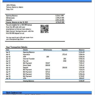 Iran Bank Sederet Iran statement download template file