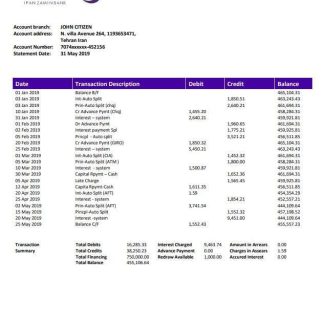 Iran Zamin Bank download template file