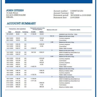 Israel First International Bank of Israel download template file