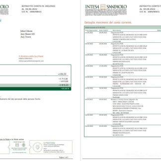 Italy Intesa Sanpaolo 2 pages download template file
