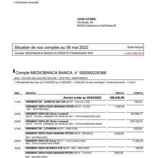 Italy Mediobanca bank statement download template file