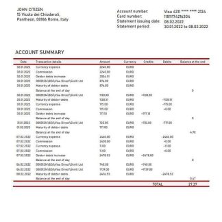 Italy Unicredit bank statement download template file