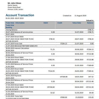 Jordan Commercial Bank statement download template file