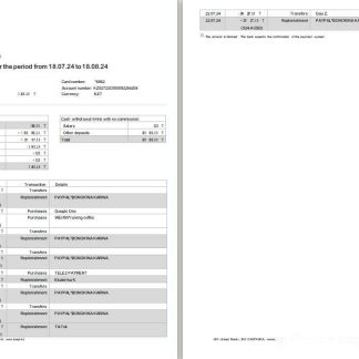 Kazakhstan Kaspi bank st, 2 pages scr download template file