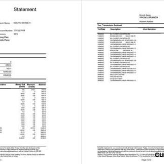 Kenya Absa bank statement Word and PDF template, 2 pages download template file