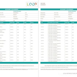Kenya CBA Loop bank statement 6 pages download template file