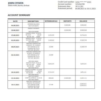 Kiribati ANZ bank statement download template file