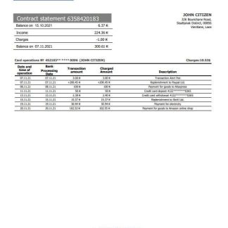 Laos Lao Viet Bank statement download template file