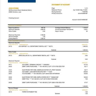 Laos LCNB Bank statement template in Word and PDF format download template file