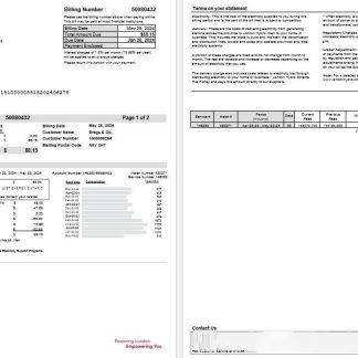 Canada Ontario London Hydro business utility bill Word and PDF template download template file