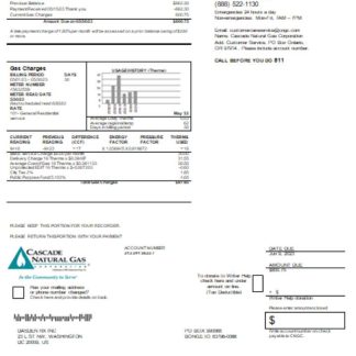 Cascade Natural Gas utility business bill SCR download template file