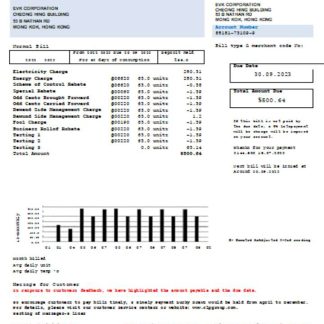 CLP Power Hong Kong Limited utility business bill, SCR download template file