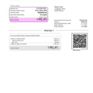 Czech Republic T Mobile business utility bill Word and PDF template (2) download template file