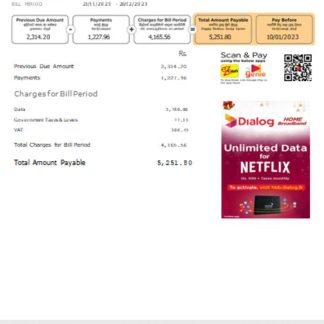 Dialog utility business bill, page 1, SCR download template file