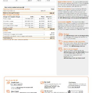 Alinta energy electricity utility business bill, page 2, SCR download template file