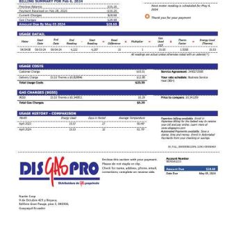 Ecuador Disgaspro gas business utility bill template in Word and pdf formats download template file