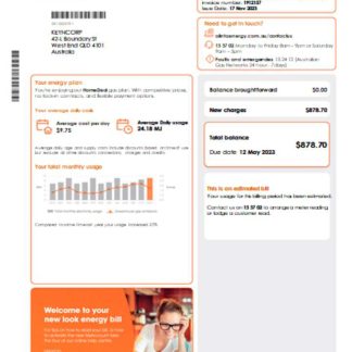 Alinta energy gas utility business bill, page 1, SCR download template file