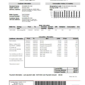 Electricity Company of Ghana Ltd utility business bill,SCR download template file