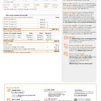 Alinta energy gas utility business bill, page 2, SCR download template file