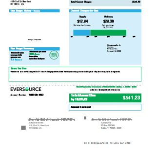 Eversource gas utility business bill, SCR download template file
