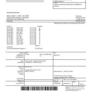Finland Nuorisosäätiö Youth Foundation business bill template in Word formats1 download template file
