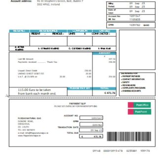 Flogas Natural Gas utility business bill SCR download template file