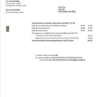 France Orange business utility bill template in Word and PDF formats1 download template file