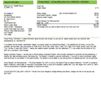 Ameren Missouri electricity utility business bill, , page 2, SCR download template file
