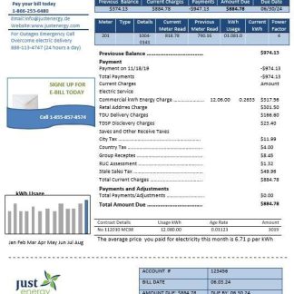 Germany Just Energy business utility bill template in Word and PDF formats download template file