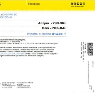 Gruppo Hera utility business bill, SCR download template file