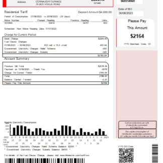 Hongkong Electric Company utility business bill SCR download template file